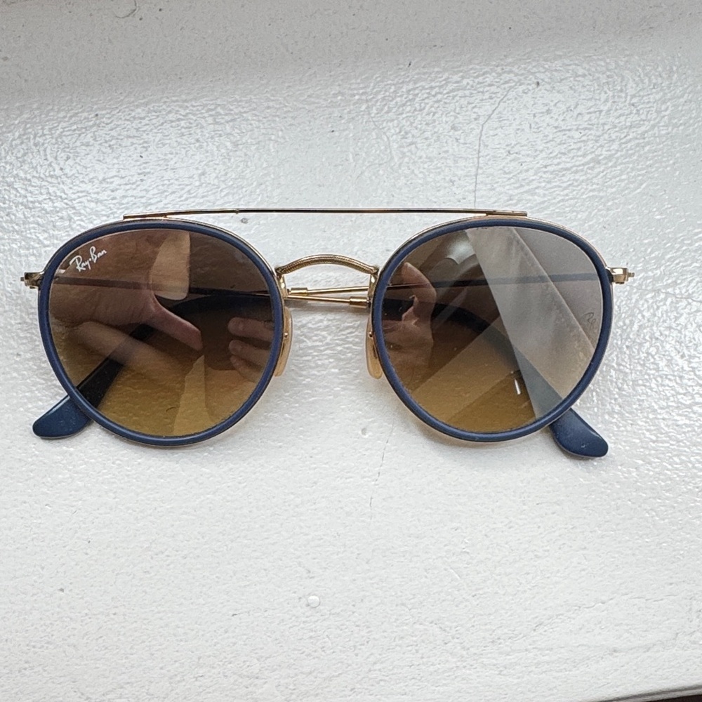 Ray-Ban Gold Frame Sunglasses with Black Accents